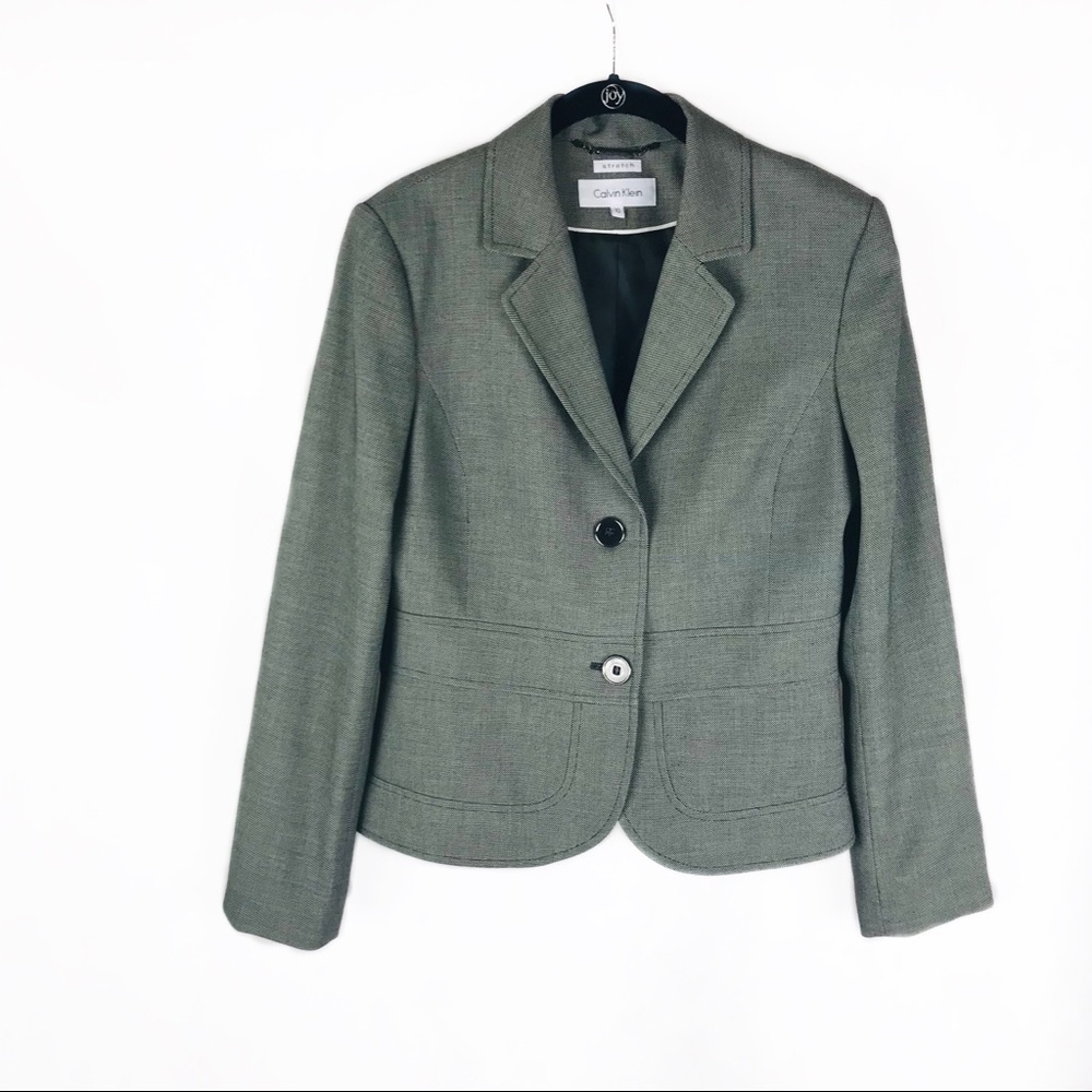 Calvin Klein Gray Stretch Blazer - Size 10